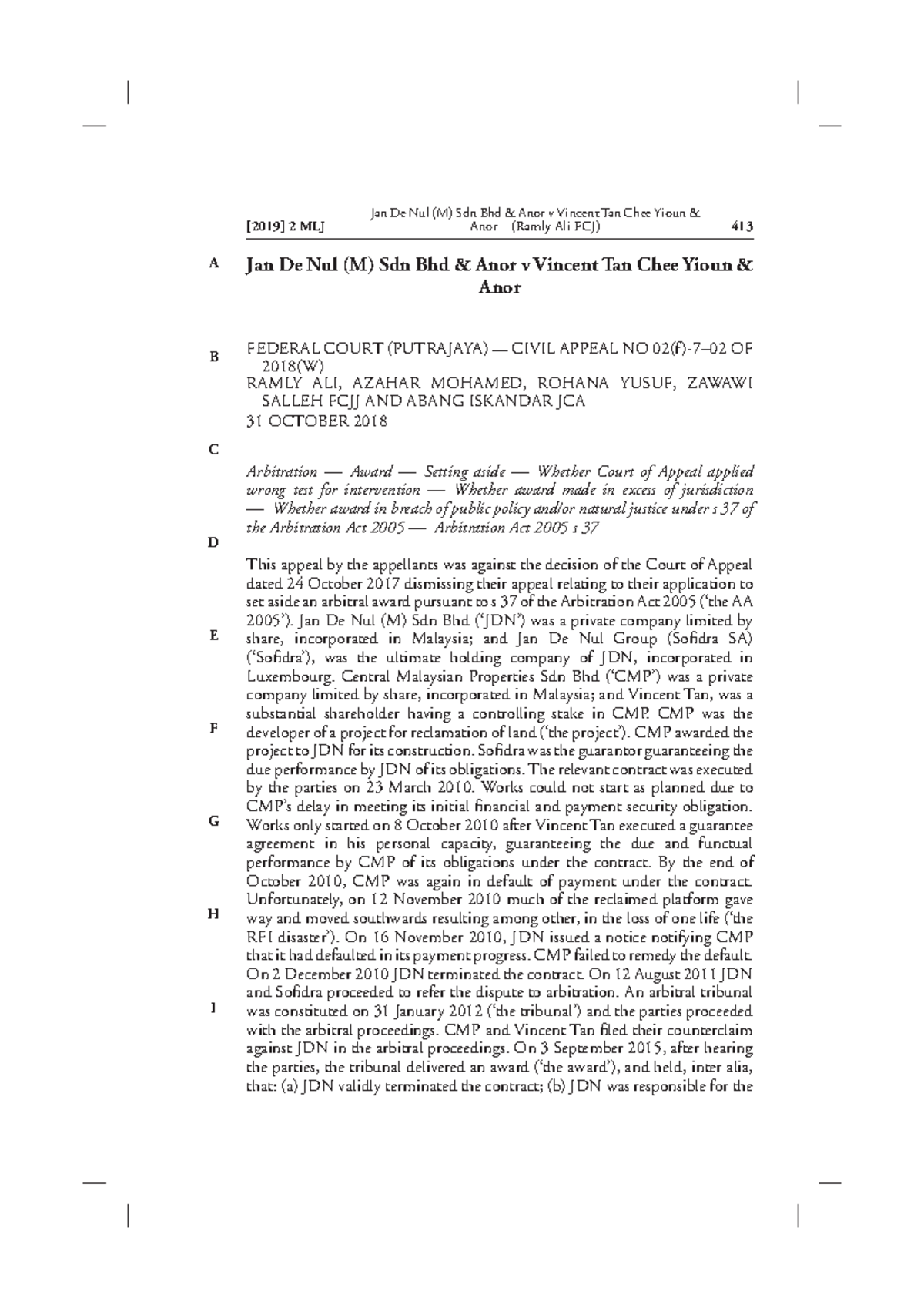 Jan De Nul (M) Sdn Bhd & Anor v Vincent Tan Chee Yioun & Anor 