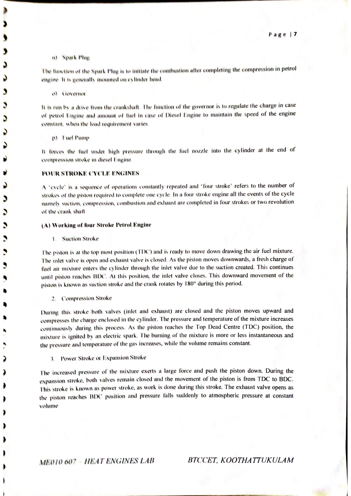 Sixth Semester Lab Manual - Basic Mechanical Engineering - Studocu