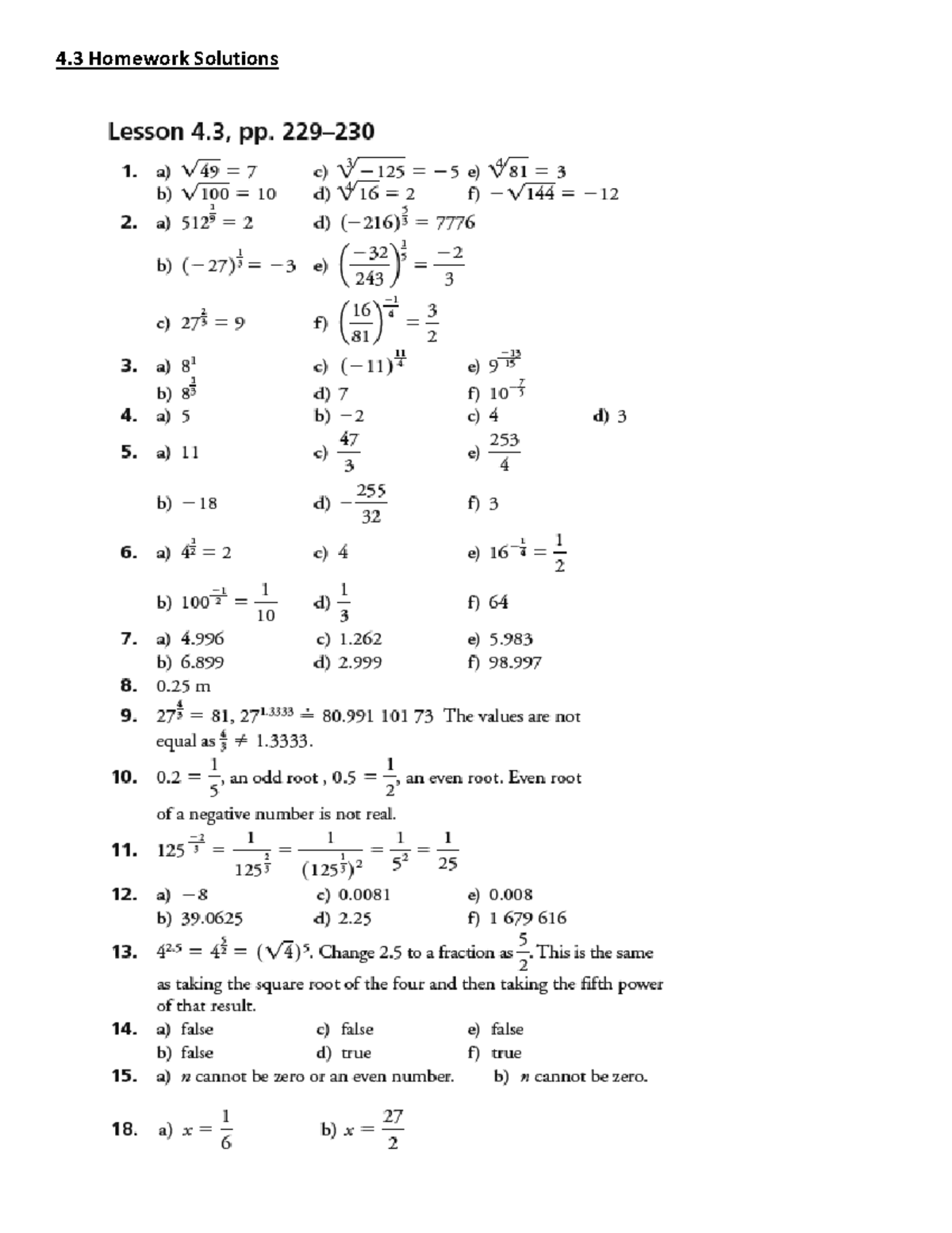 lesson 10 homework 3.4 answer key