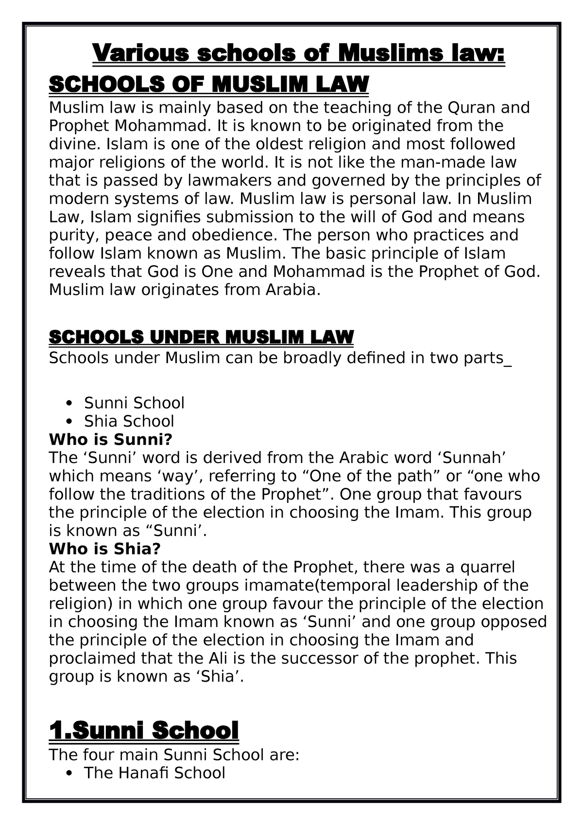 various-schools-of-muslims-law-various-schools-of-muslims-law