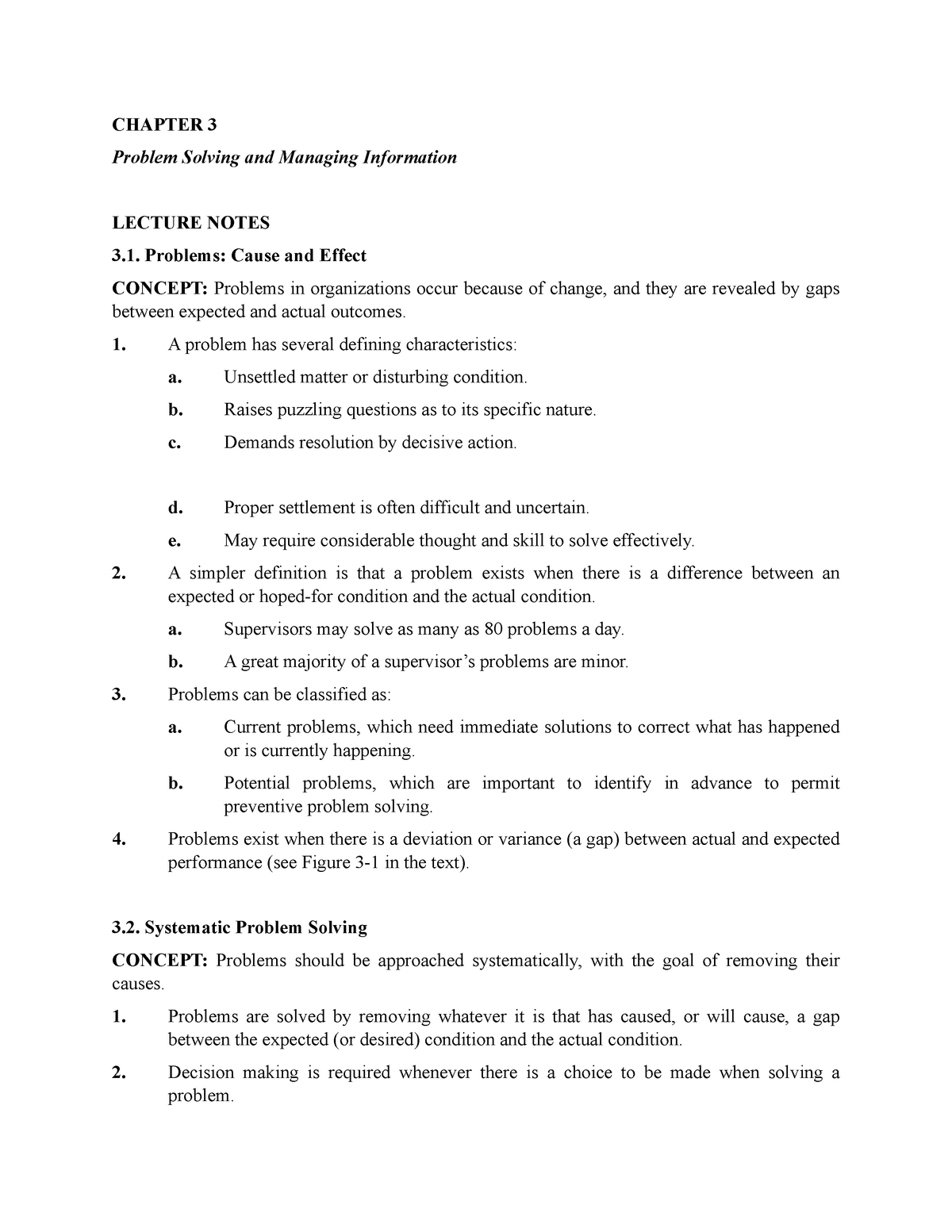 Chapter 3 - Problem Solving and Managing Information - CHAPTER 3 ...