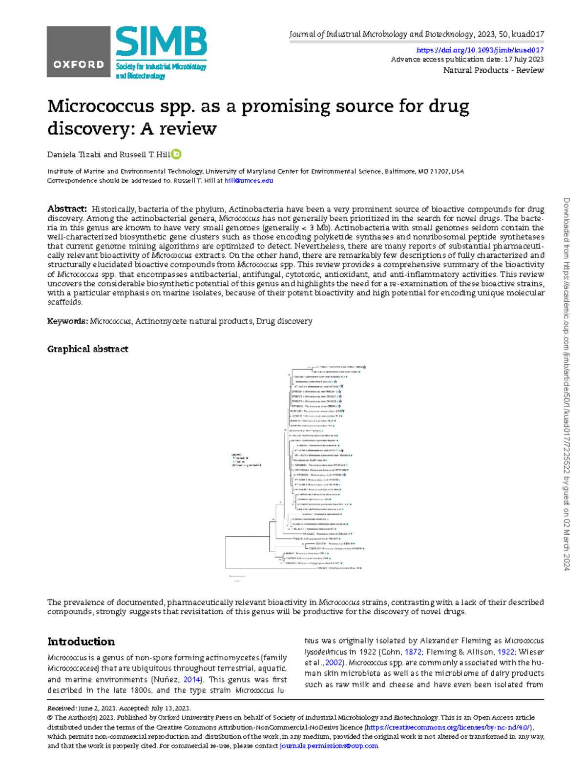 Micrococcus spp. A review - Journal of Industrial Microbiology and ...