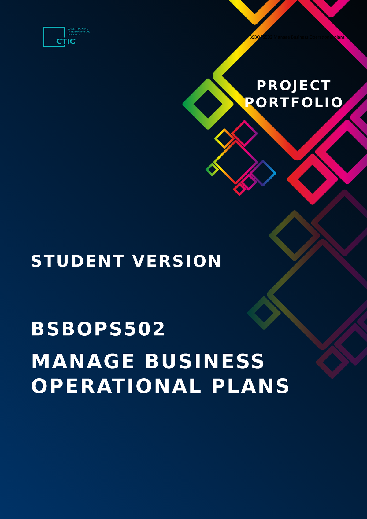 bsbops502 manage business operational plans task 2