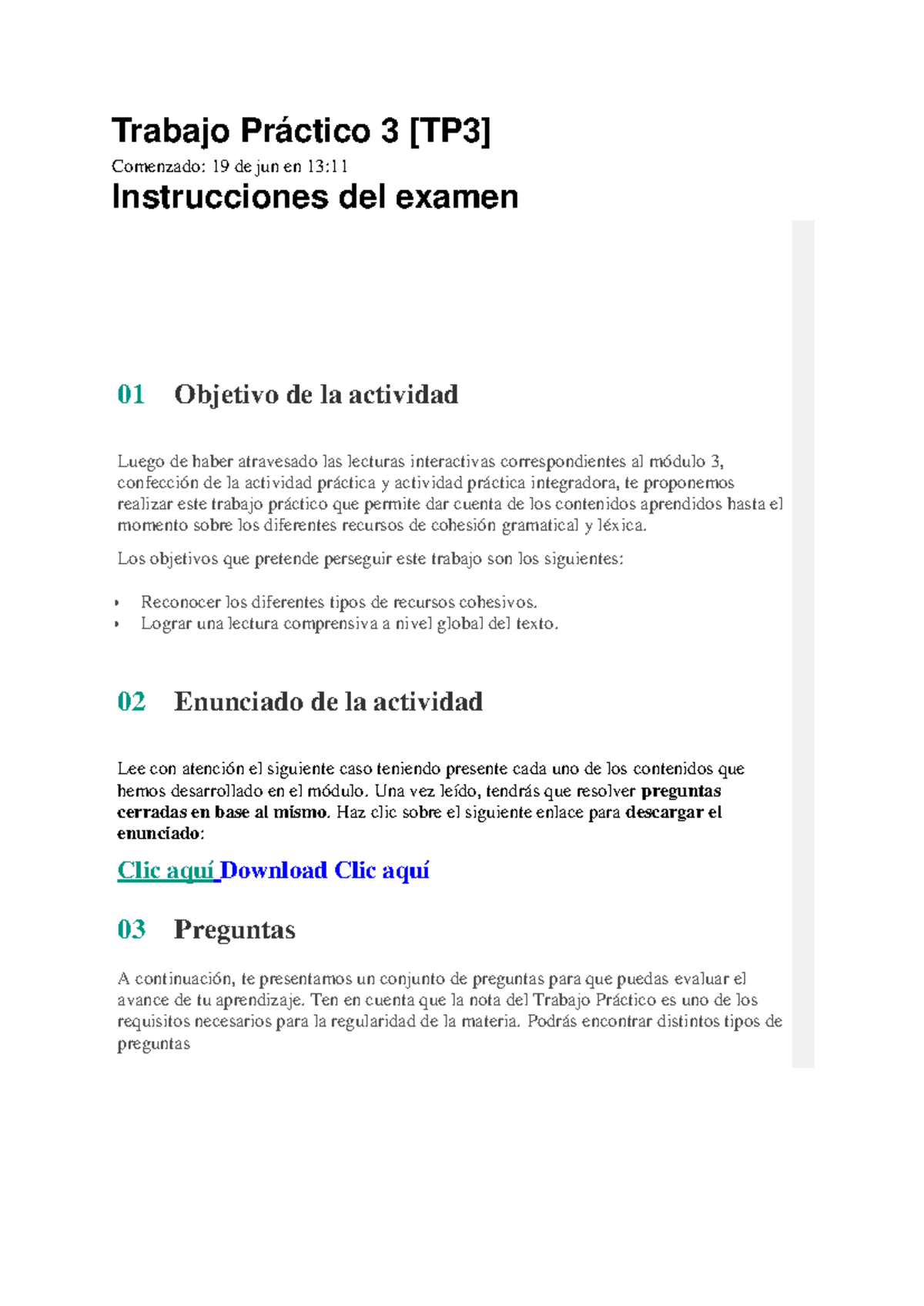 TP 3 Ingles PARA Telec 2024 - Trabajo Práctico 3 [TP3] Comenzado: 19 de ...