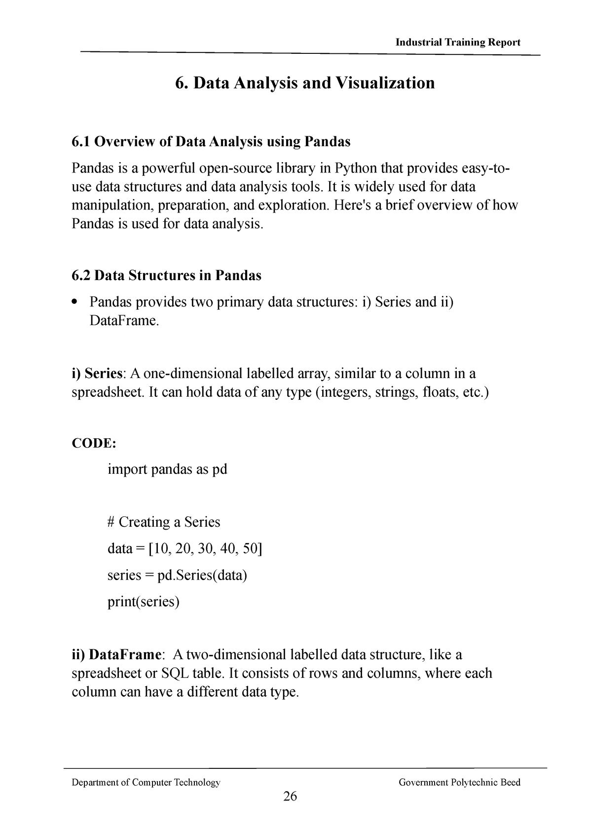 Conclusion AND Refrence - 6. Data Analysis and Visualization 6 Overview ...