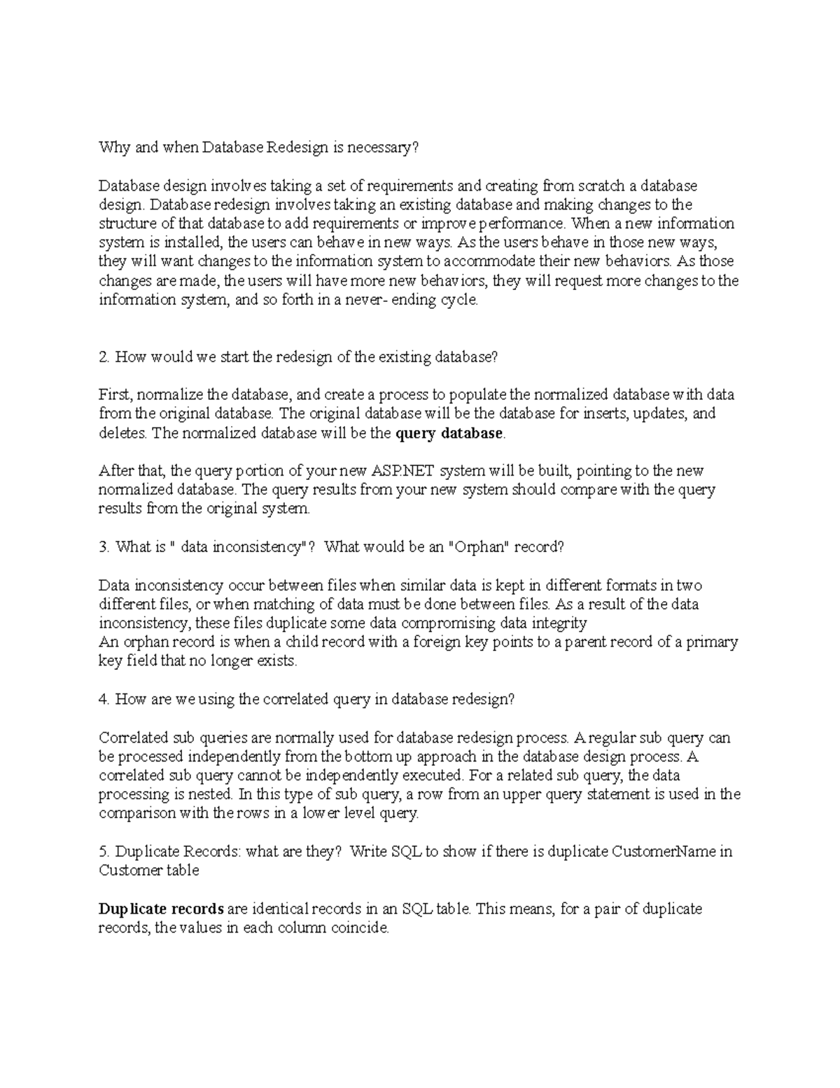 Why and when Database Redesign is necessary - Why and when Database ...