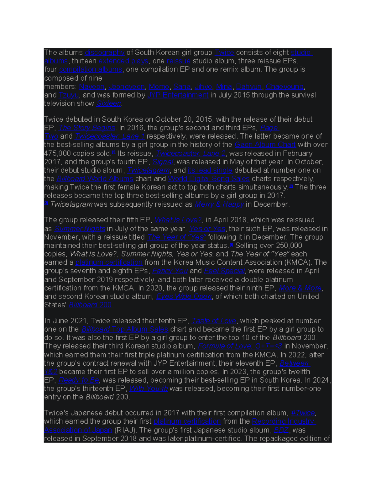 Twice Album Discography - The albums discography of South Korean girl