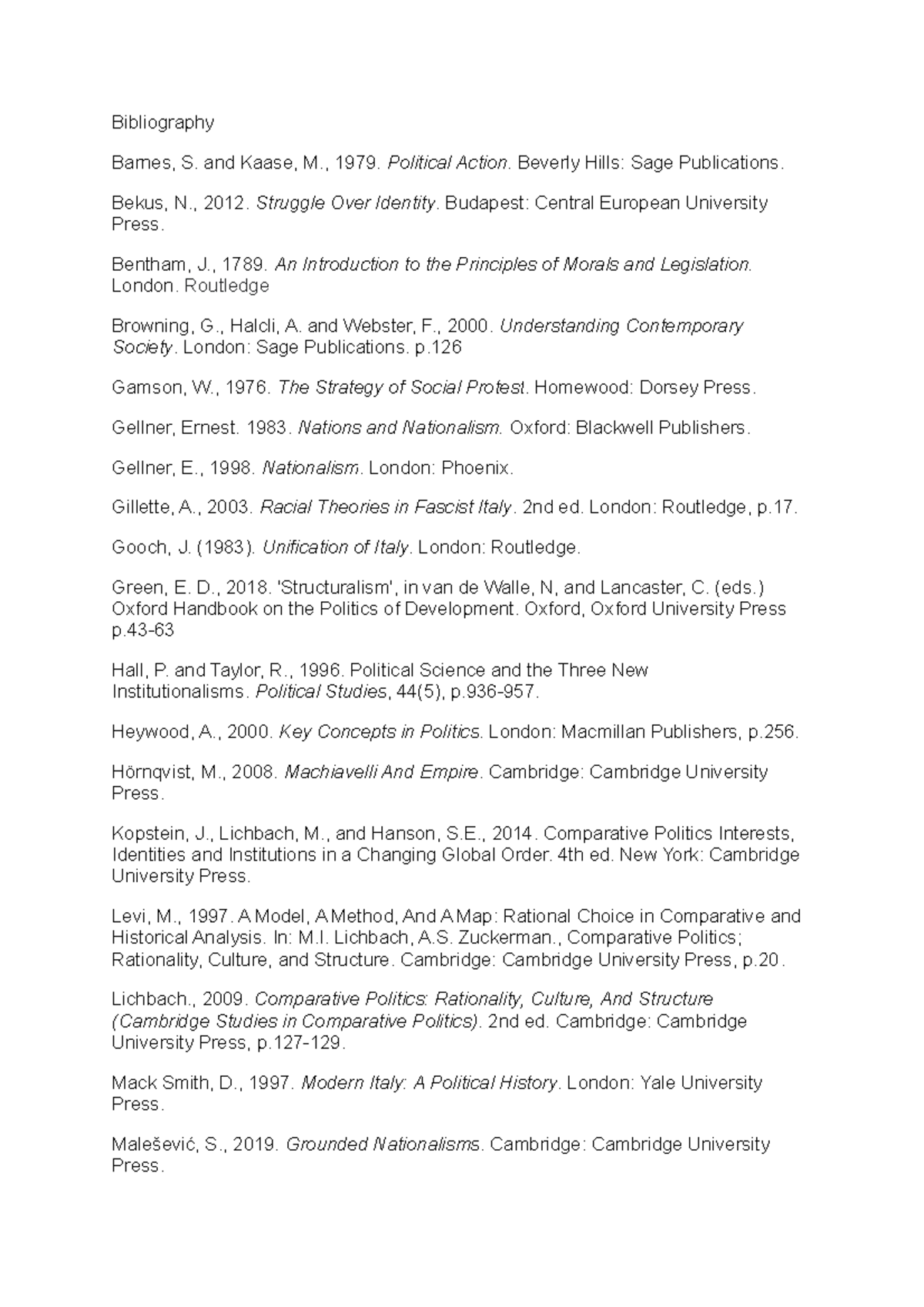 References - Bibliography Barnes, S. and Kaase, M., 1979. Political ...