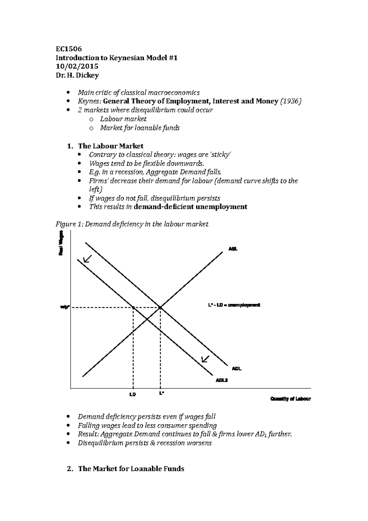 Introduction to the Keynesian Model #1 - EC Introduction to Keynesian ...