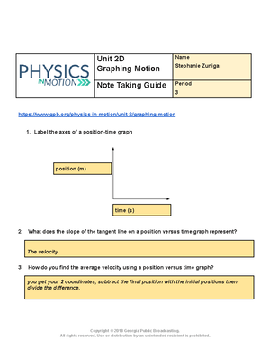 3A Fan Cart Physics Lab - Name: Stephanie Zuniga Date: 11/3/ Student ...