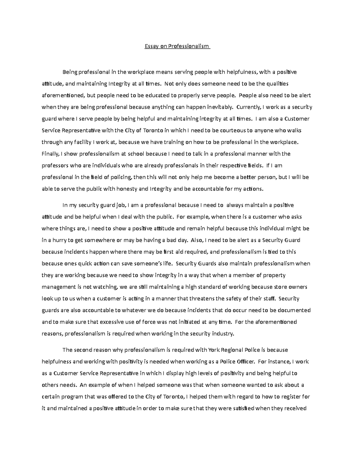 pgce professionalism essay