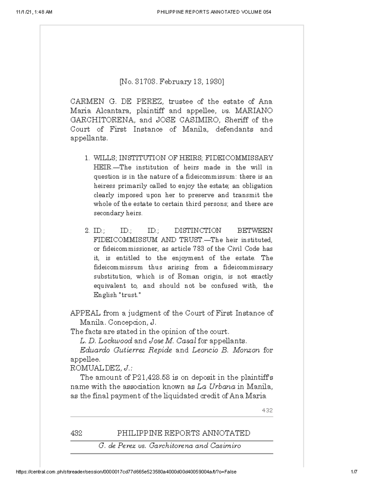 107 De Perez v This is one of the cases in Torts and Damages. The