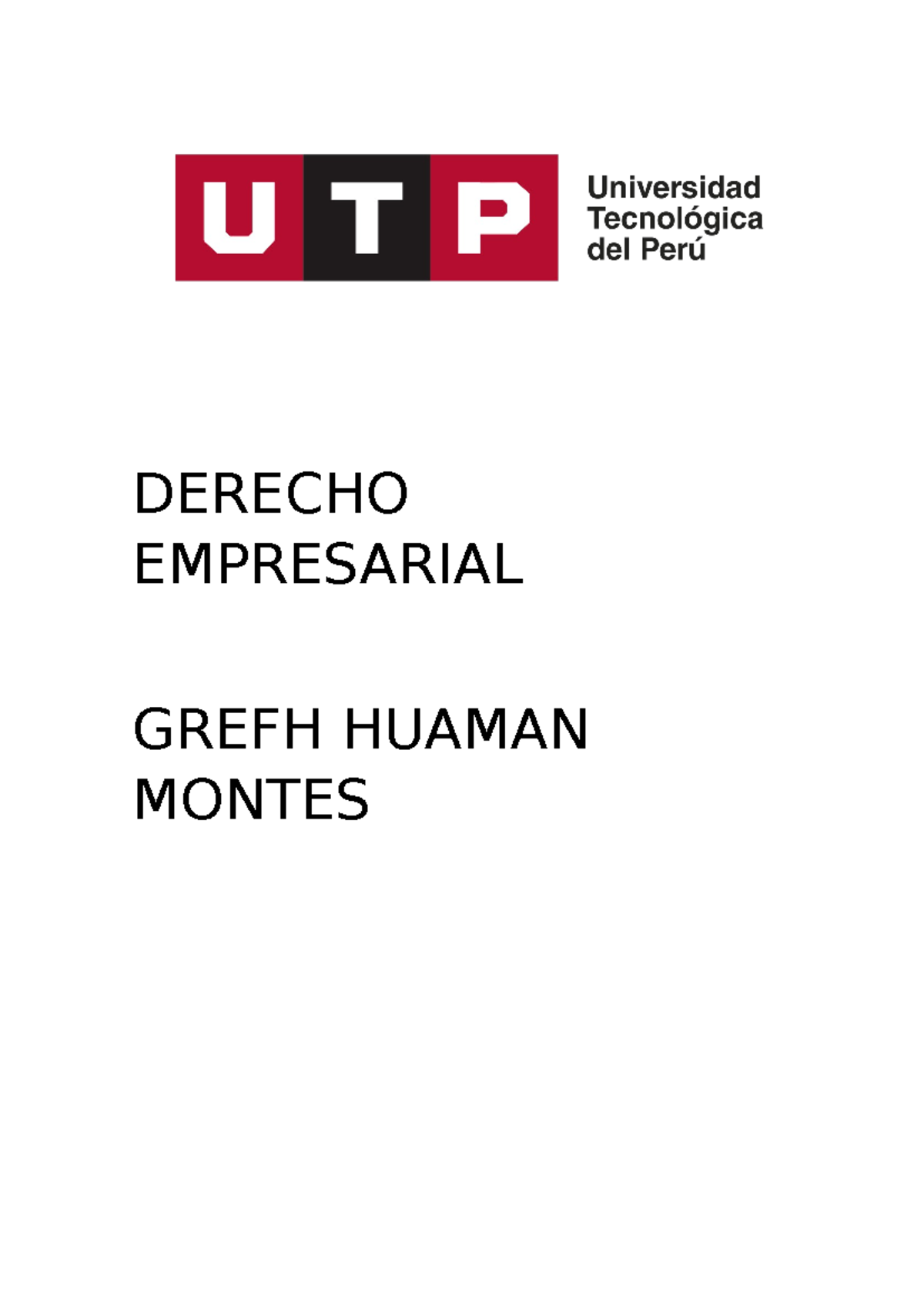 Derecho Empresarial 11111 - DERECHO EMPRESARIAL GREFH HUAMAN MONTES ...
