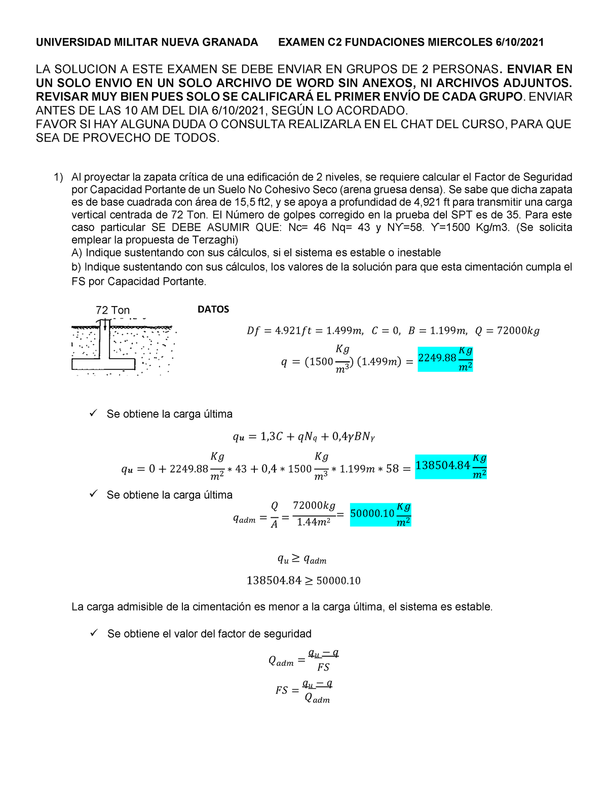 Examen Segundo Corte De Fundaciones 2021 Universidad Militar Nueva