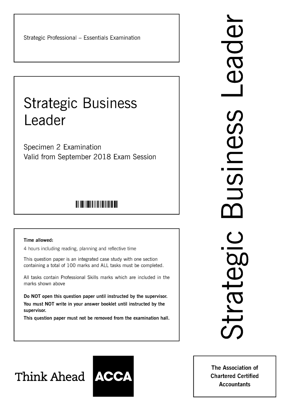 Acca Strategic Business Leader (SBL) - ####### Strategic Professional – Essentials Examination ...