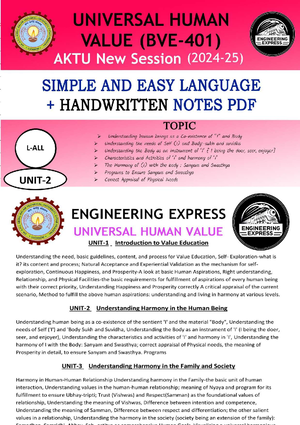 UNIT-I UHV Notes - IMS Engineering College, Ghaziabad V A L U E E D U C ...