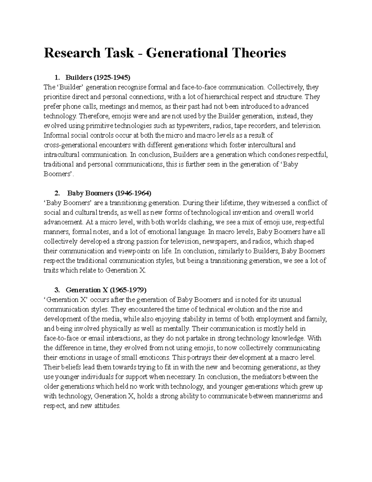 Generational Theories - Society and Culture Prelim - Research Task ...