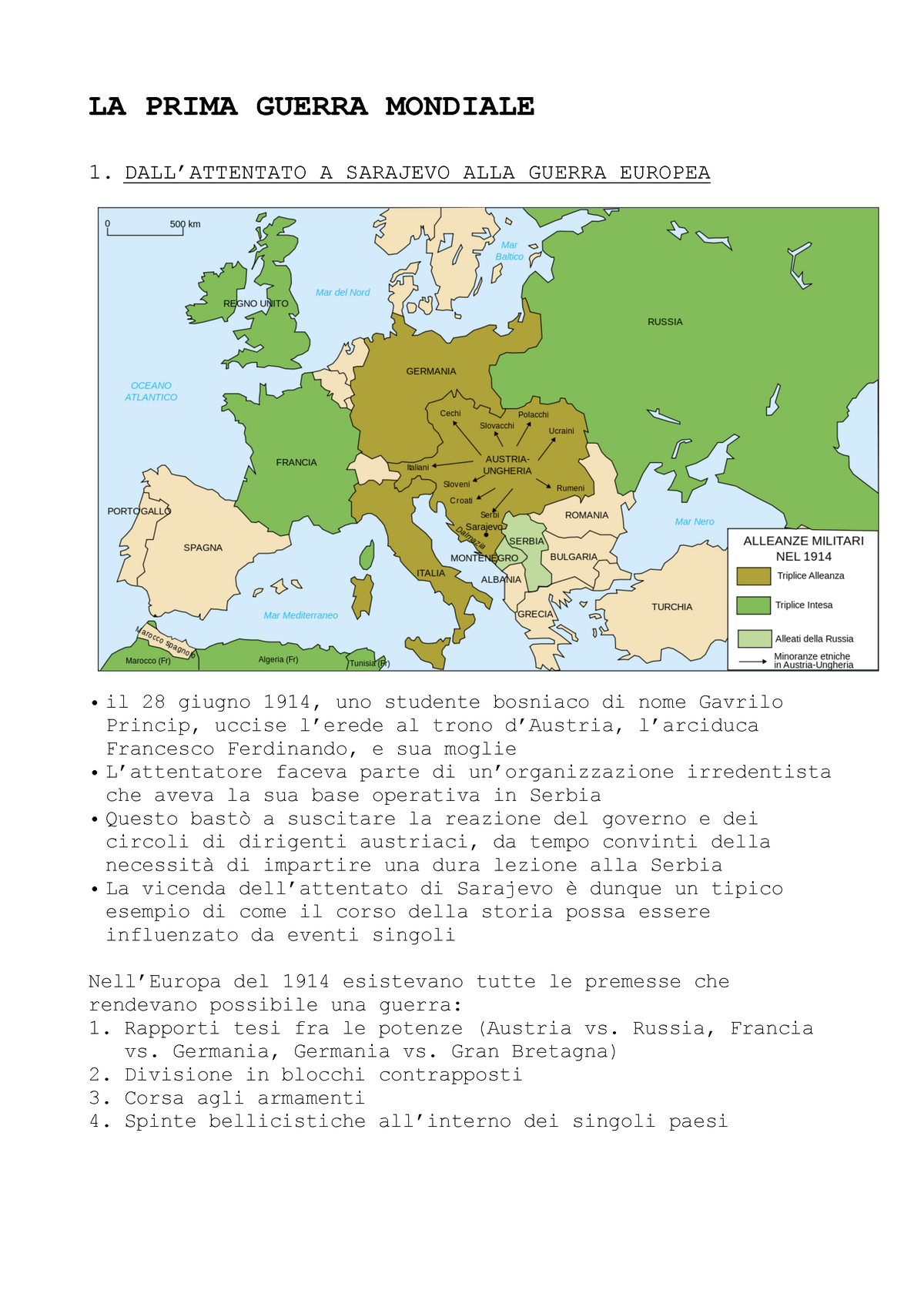 Riassunti Storia Contemporanea Pdf - LA PRIMA GUERRA MONDIALE 1. DALL ...