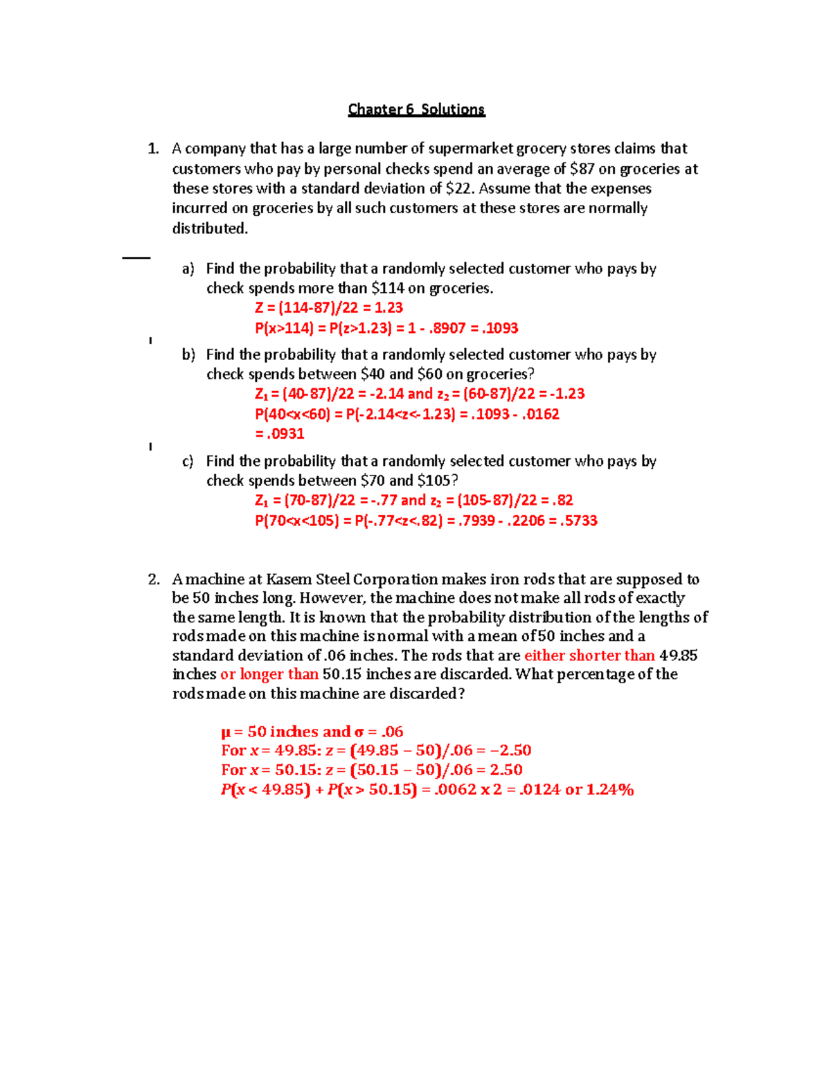 Chapter 6 handout solutions - Cha pter 6 Solutions A c ompan y that has ...