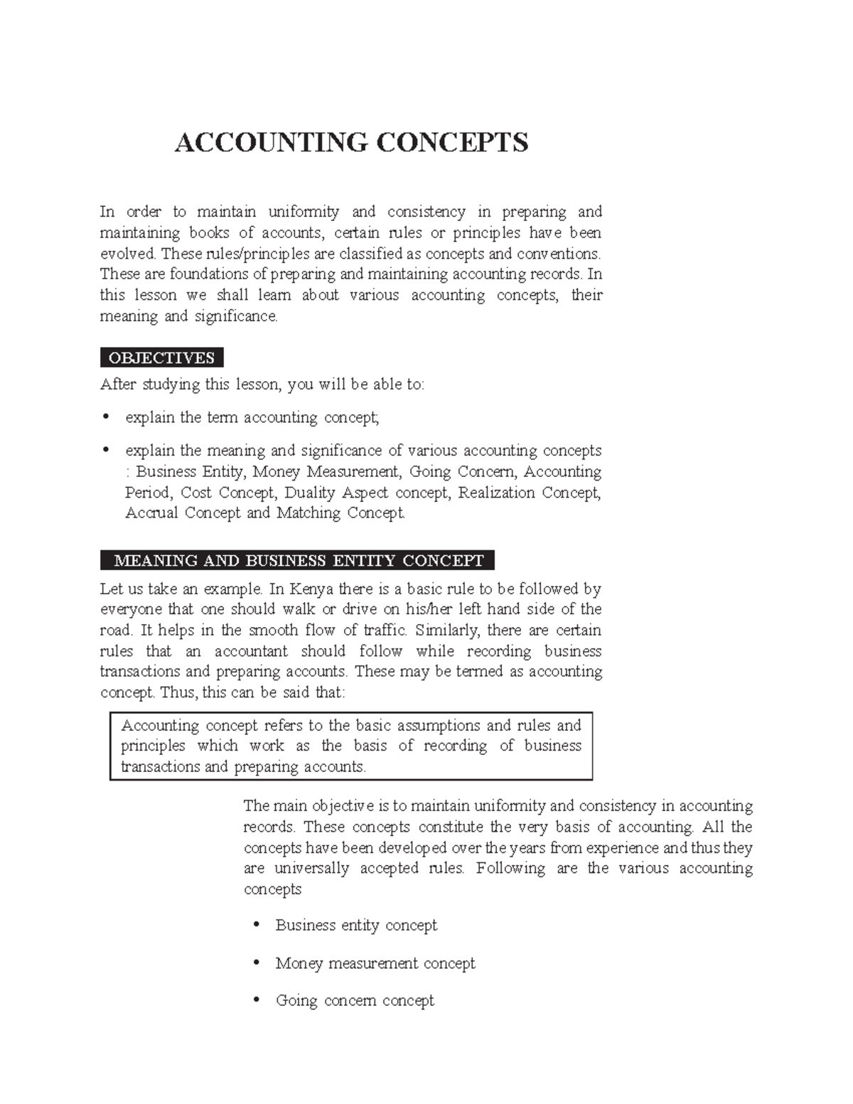 Accounting Concepts - Bachelor of commerce - ACCOUNTING CONCEPTS In ...