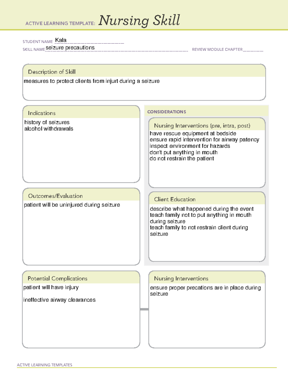 Diagnostic procedures laboratory analysis for nursing ati templates ...