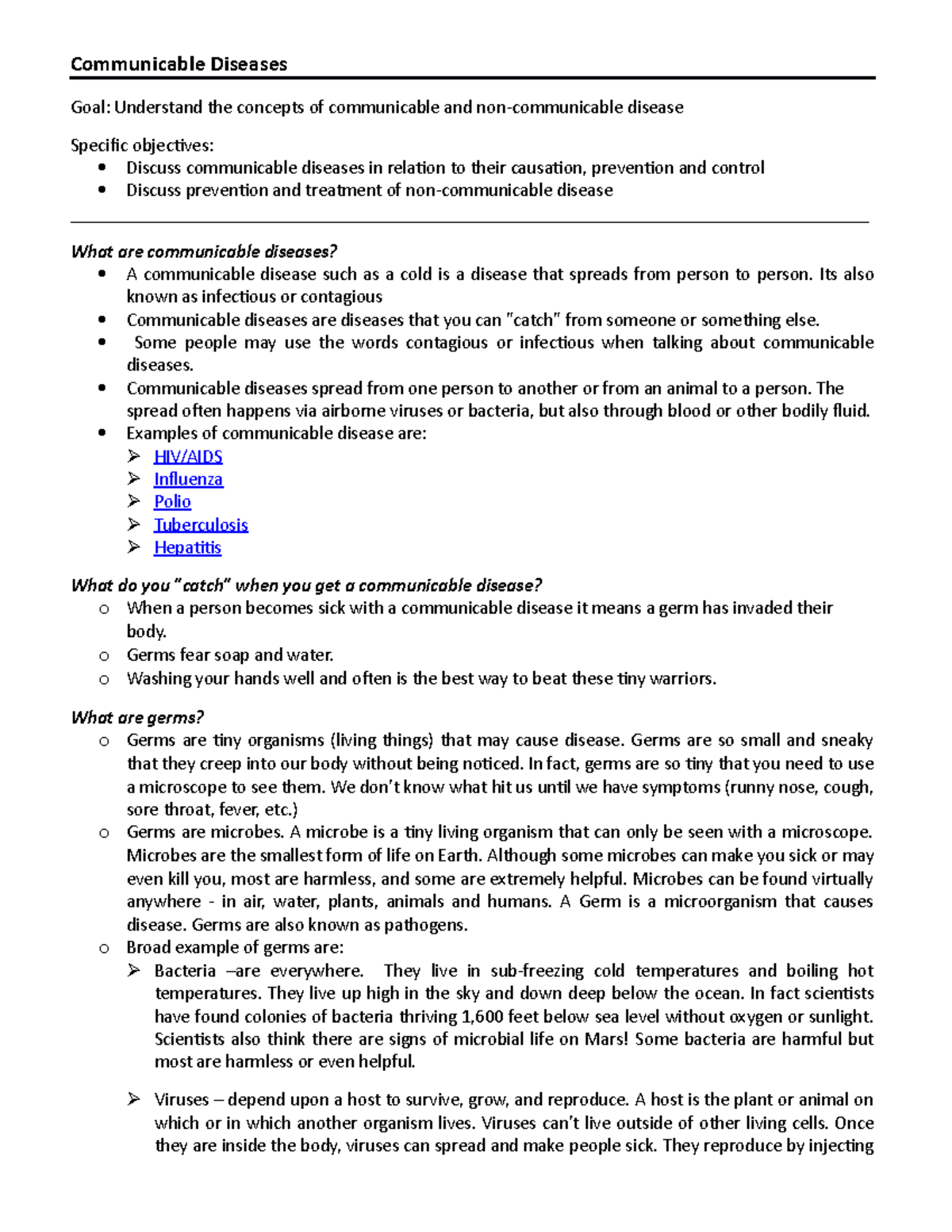 Unit 2 Communicable and non-communicable diseases-1 - Communicable ...