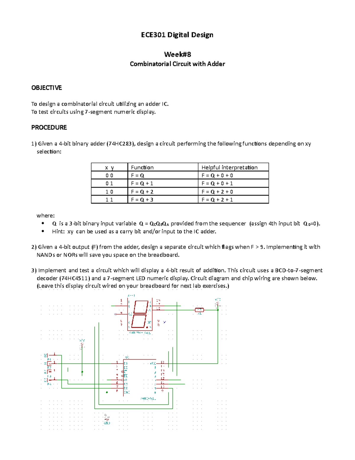 Lab#8 - Used integrated chips and logic gates to conduct the lab ...