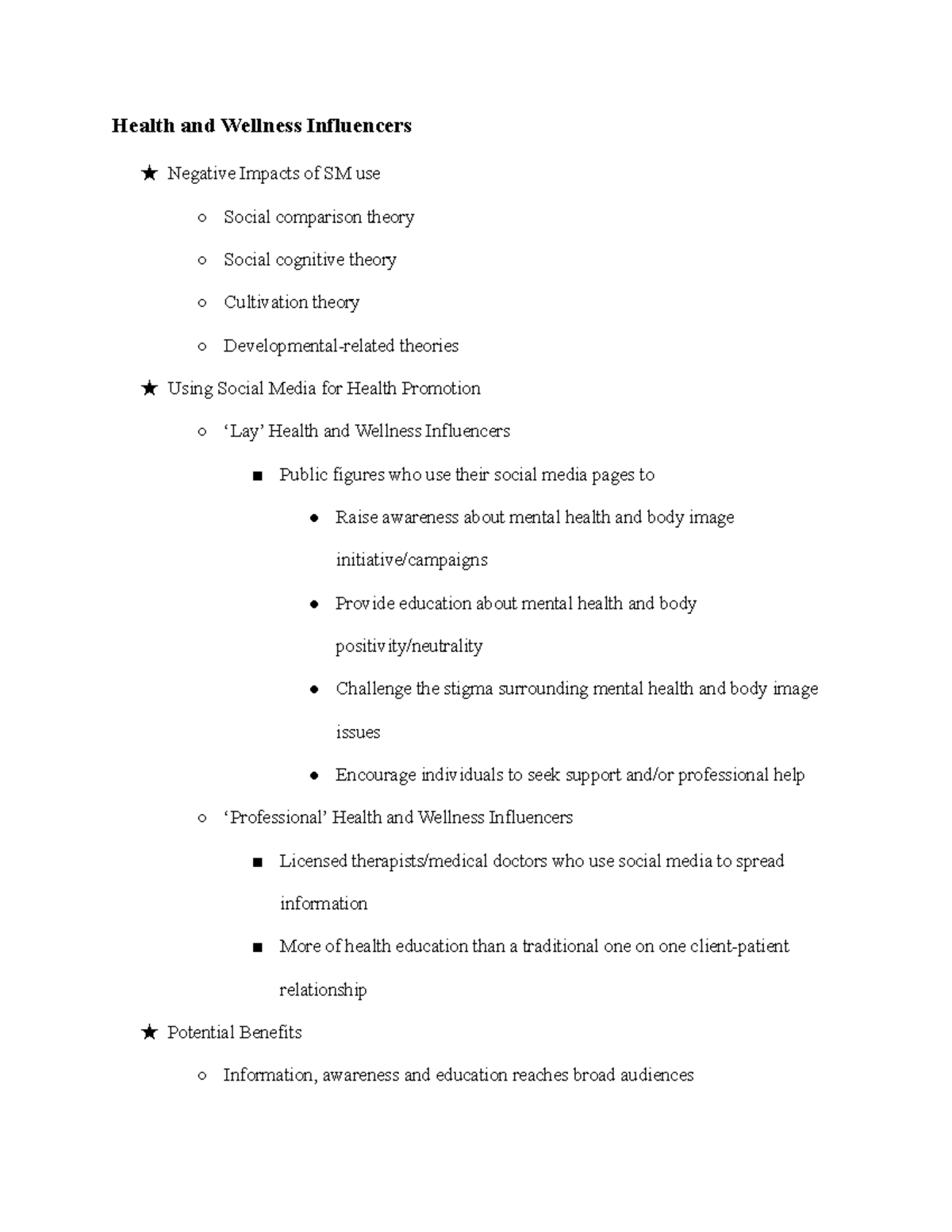 Health and Wellness Influencers - Studocu