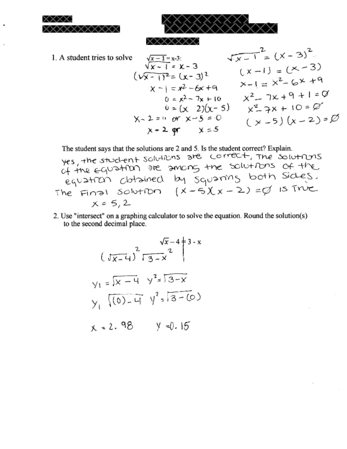 Math 106 Final Exam Take-Home - 1, A studenttriestos°]Ve ffi=-3x_ 3 ...