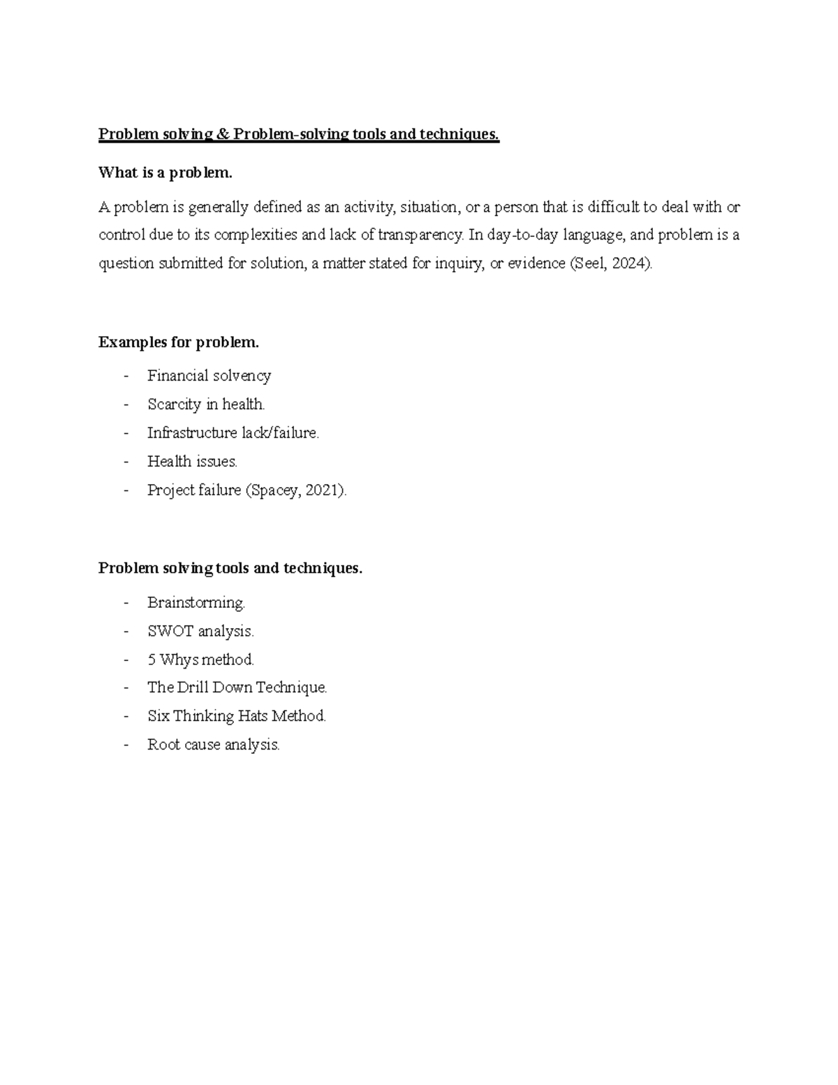 Problem solving Report - Problem solving & Problem-solving tools and ...