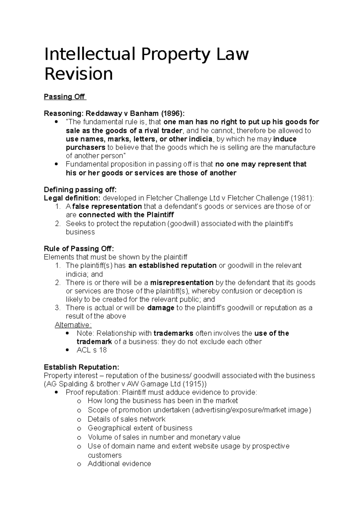 Intellectual Property Law Revision - Intellectual Property Law Revision ...