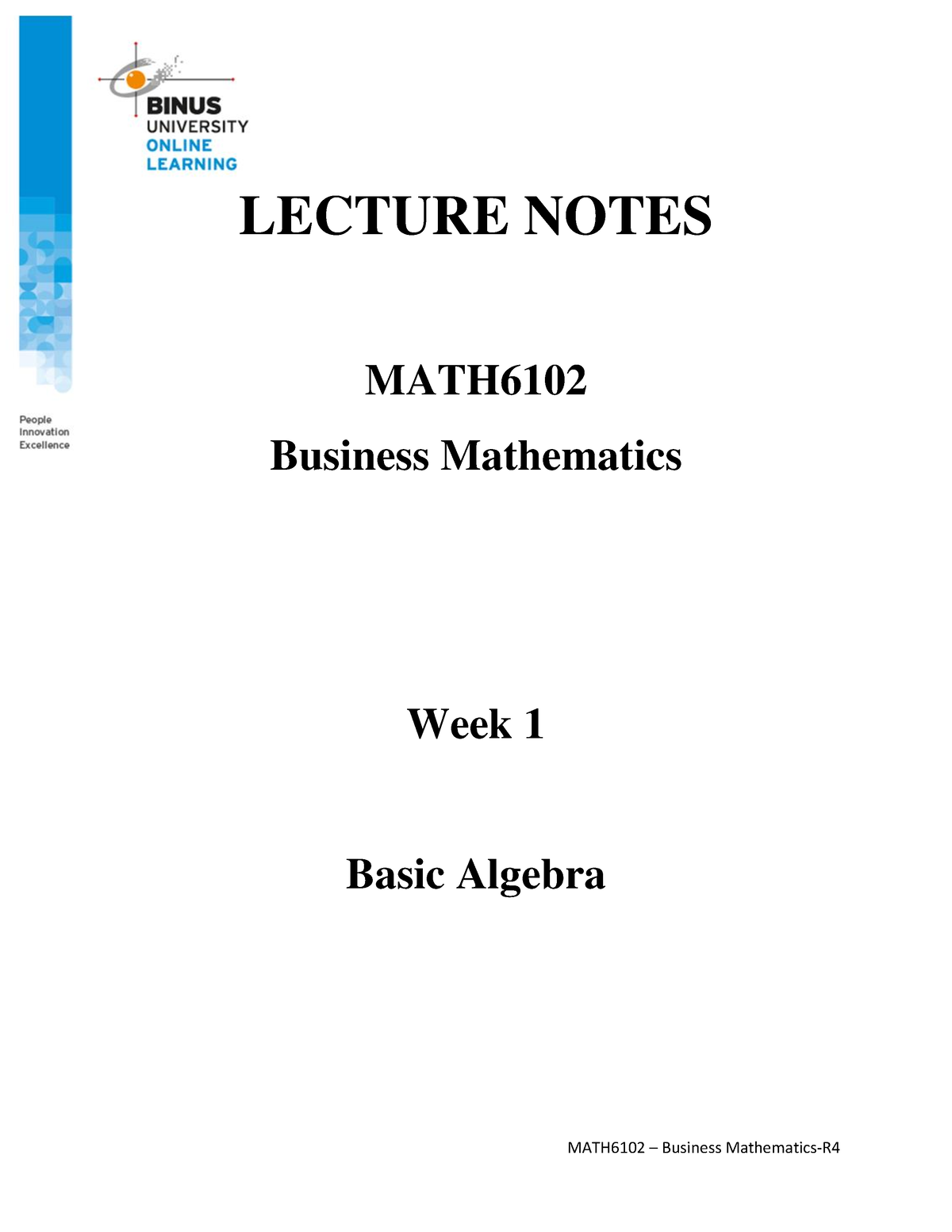 LN1-Basic Algebra-20220608045444 - LECTURE NOTES MATH Business ...