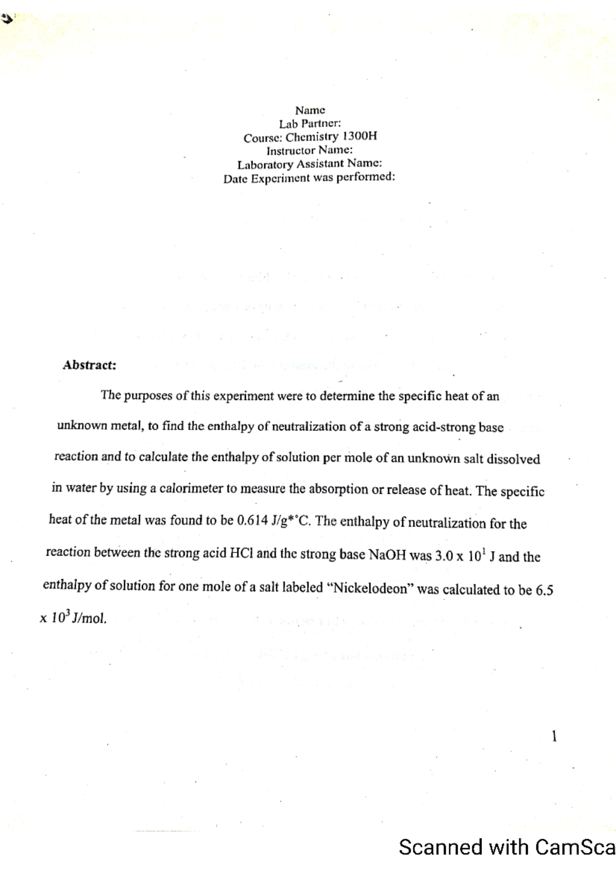 Example of Lab Report red d rfddd56 5r 5r rd - CHEM 1310 - Studocu