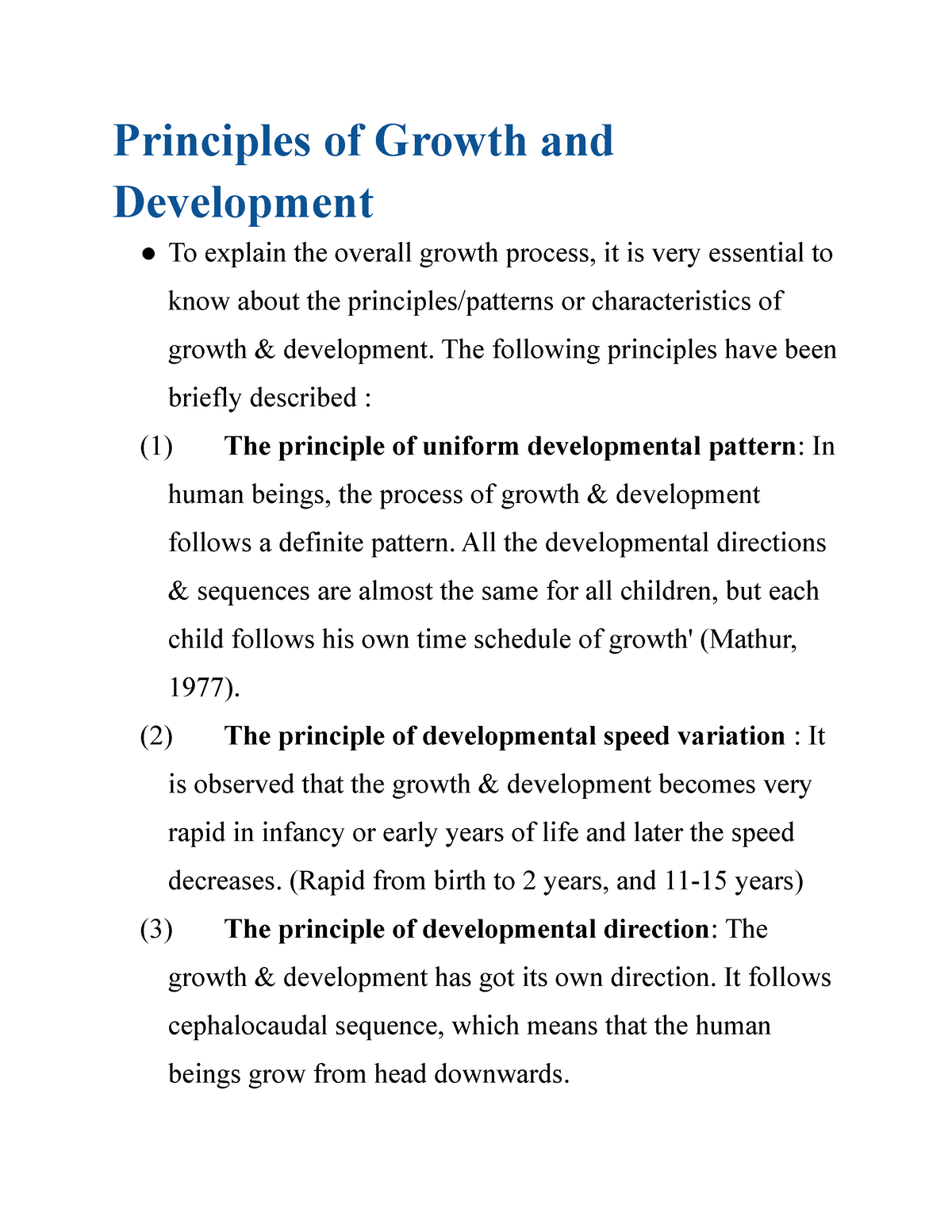 assignment 11 growth and development