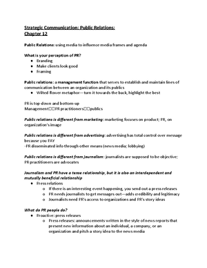 COM107 Exam 2 Study Guide - Strategic Communication: Public Relations ...