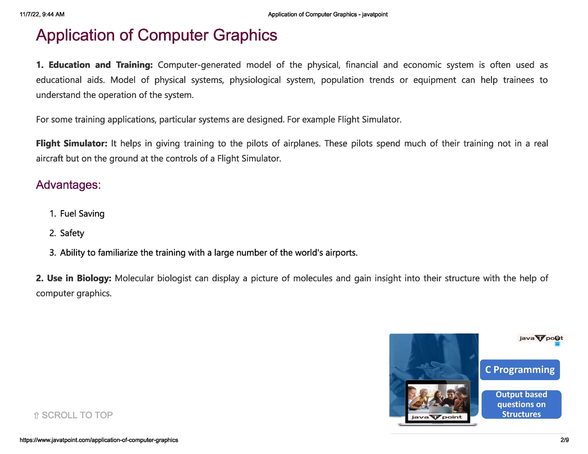 Application Of Computer Graphics - Computer Graphics - Studocu