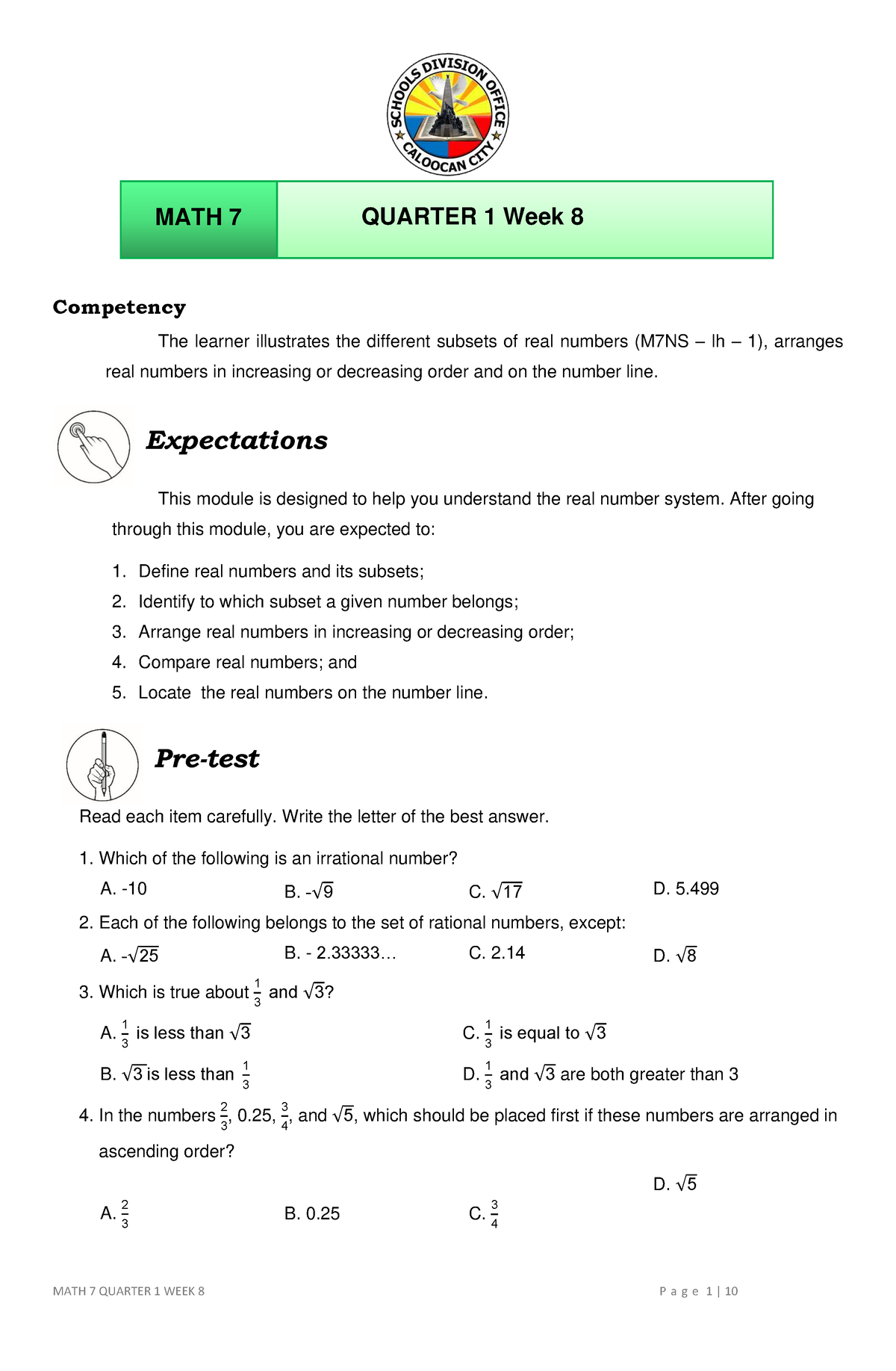 weekly math homework q1 7