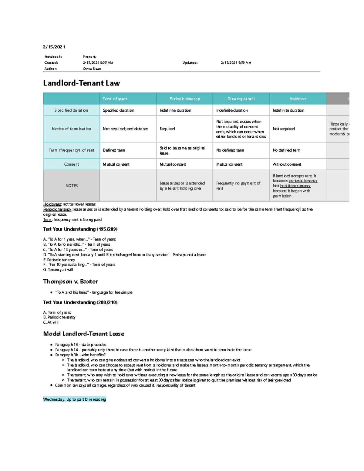 Landlord-Tenant - Pennell - Notebook: Property Created: 2/15/2021 8:05 ...