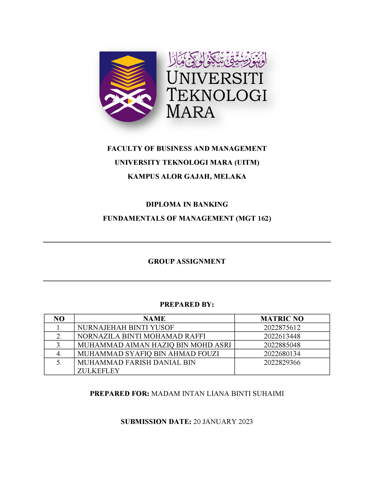 mgt 162 group assignment leading