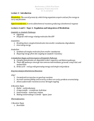 Biochem 3381A Course Outline Fall 2023 - Department of Biochemistry ...