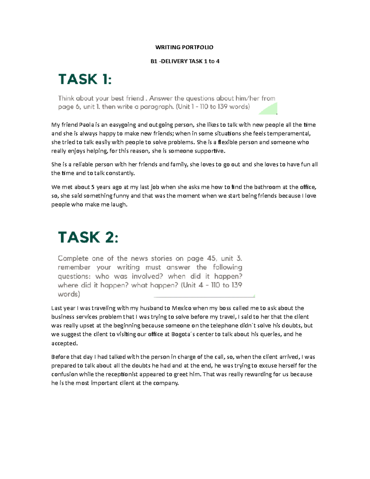 B1 - Delivery TASK 1 To 4 - Entrega B1 - TASK 1-4 - WRITING PORTFOLIO ...