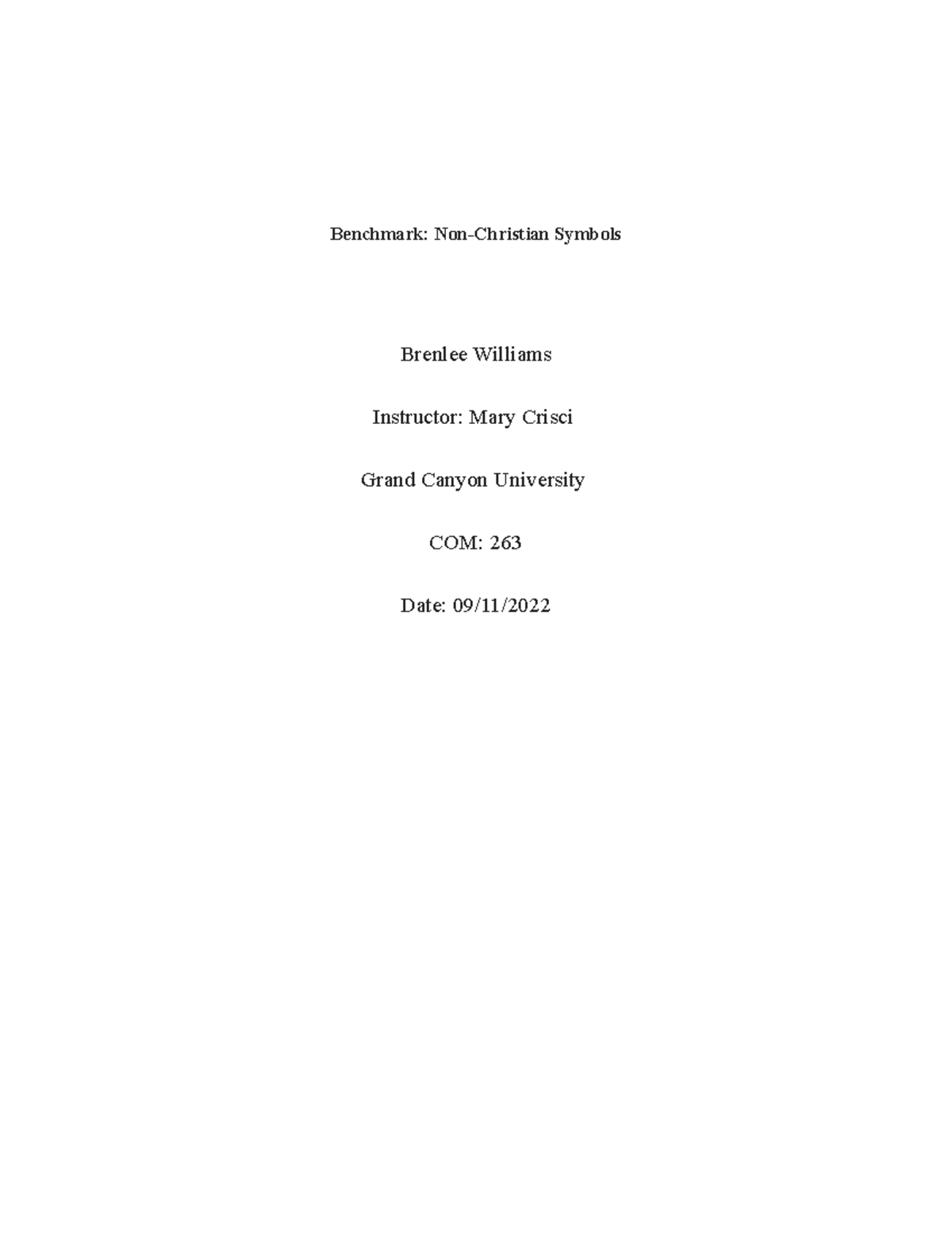 Non Christian Symbols got an A Benchmark NonChristian Symbols