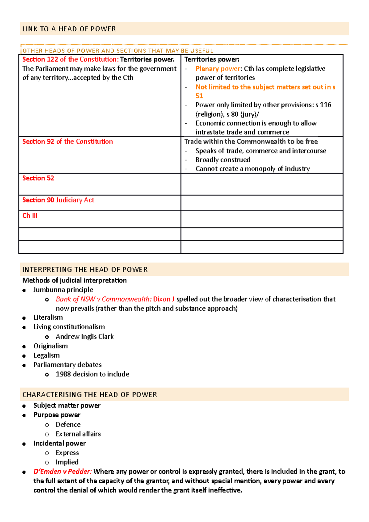 Constitutional Law Notes - Whole Course in Detail - LINK TO A HEAD OF ...