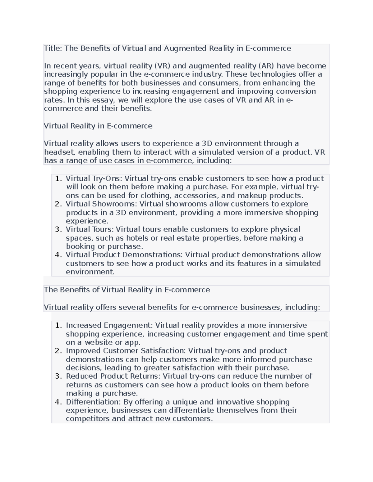 The Benefits of Virtual and Augmented Reality in E-commerce - These ...