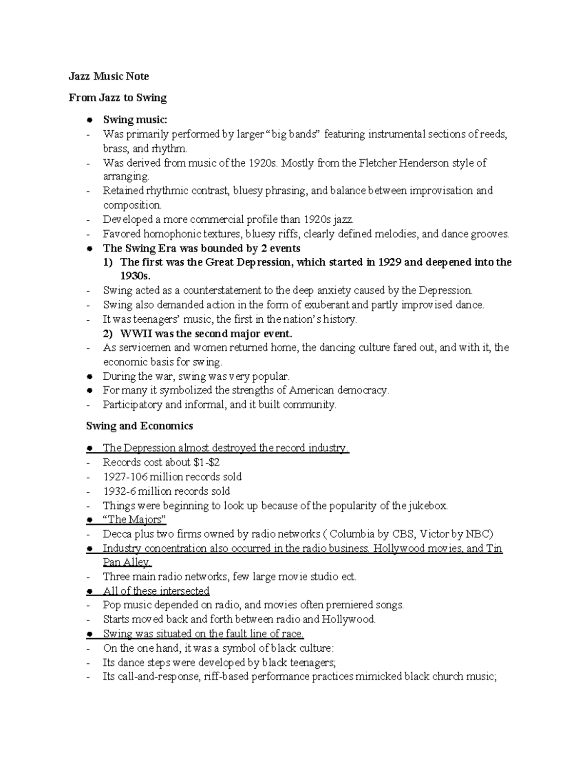 Jazz Music Note Chapter 1-8 - Jazz Music Note From Jazz to Swing Swing ...