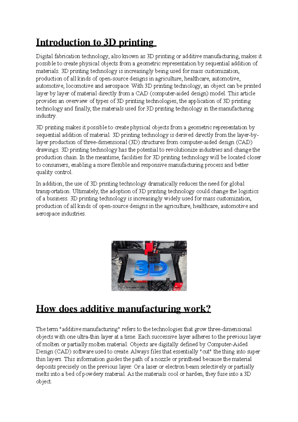 3D Printing the future revalution of manufacturing industries ...