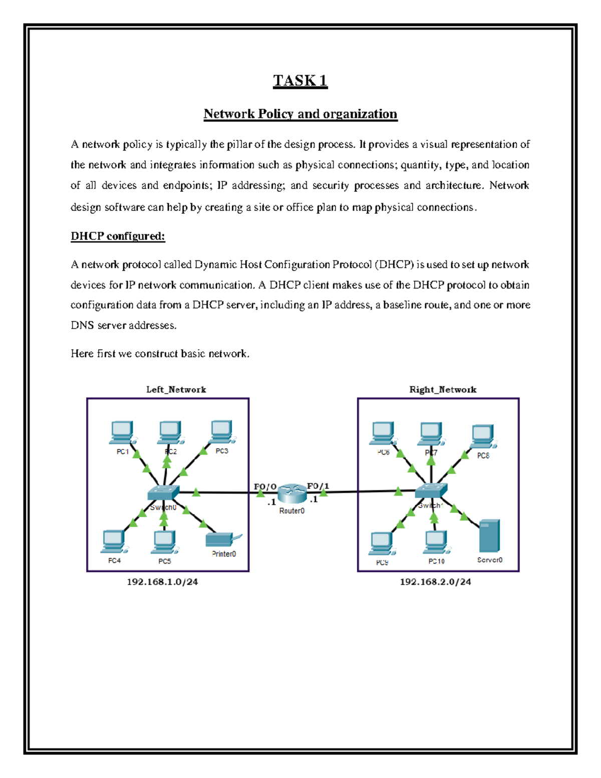 Applied Communication - TASK 1 Network Policy and organization A ...