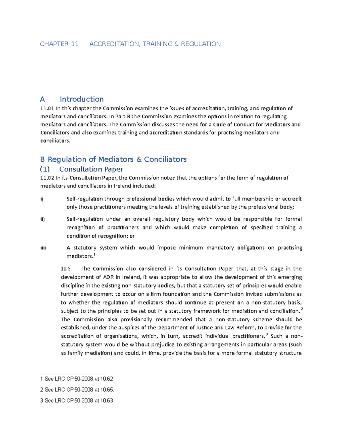 Dispute resolution m50 - CHAPTER 11 ACCREDITATION, TRAINING ...
