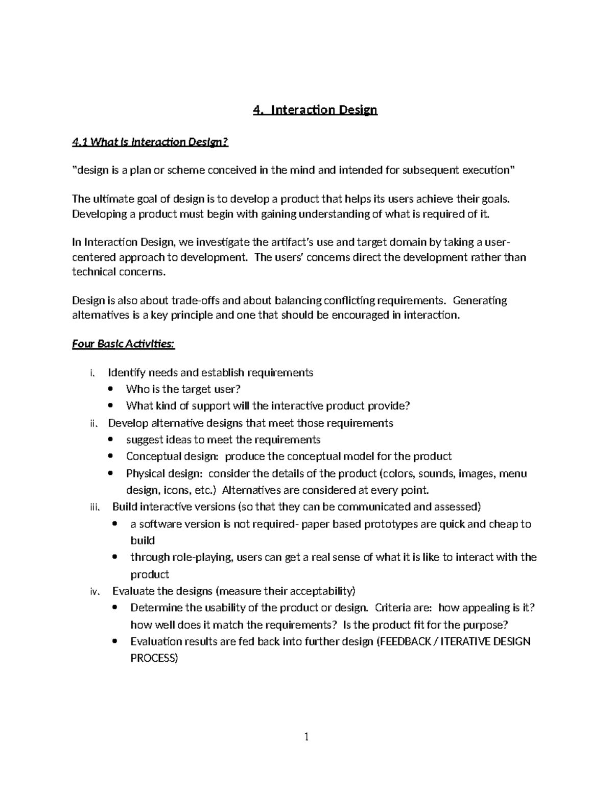 HCI lesson 4 - Interaction design - 4. Interaction Design 4 What is ...