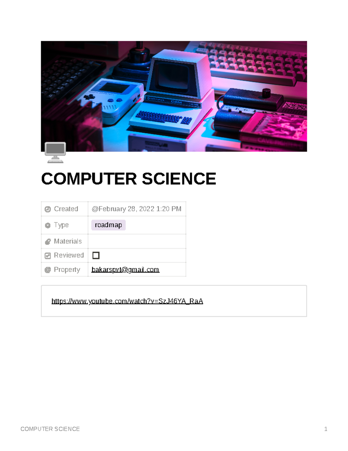 Computer Science road map and courses - 🖥 COMPUTER SCIENCE Created Type ...
